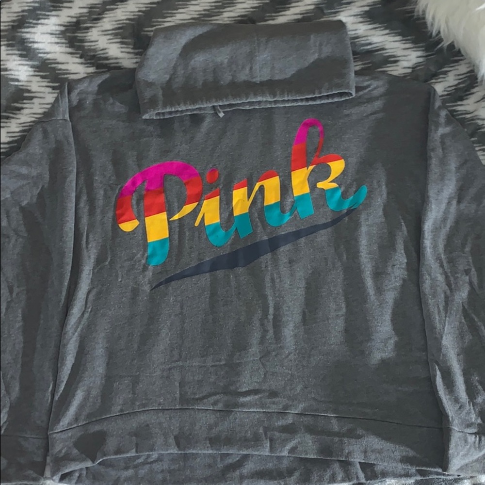 Pink turtleneck hoodie/jacket